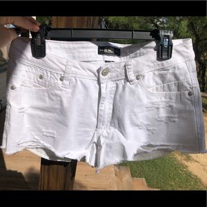 White Jean Shorts